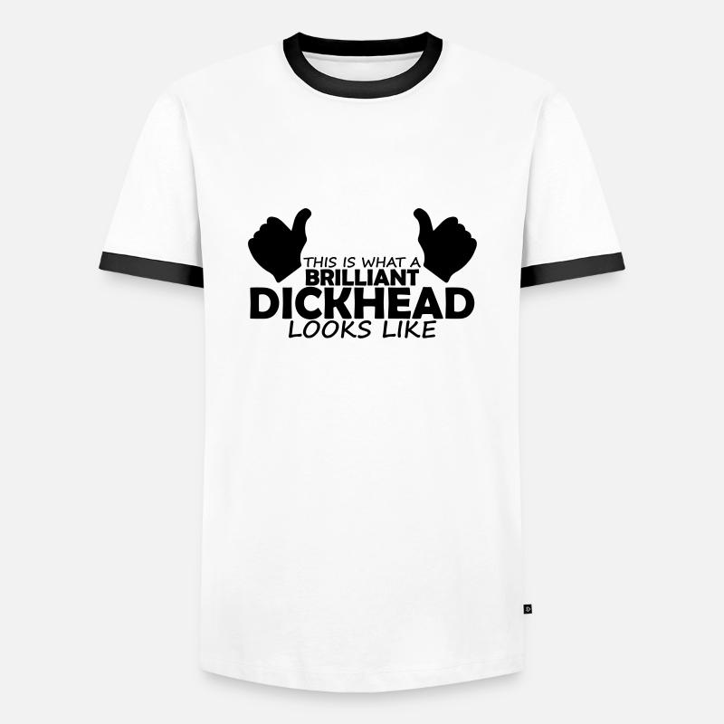 brilliant dickhead - Men's Ringer Shirt - white/black