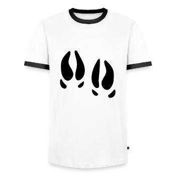 Eberbeine - Männer Kontrast-T-Shirt - Weiß/Schwarz - Vorne - AI Model Female 172 light (172cm) & AI Model Male 178 dark (178cm)