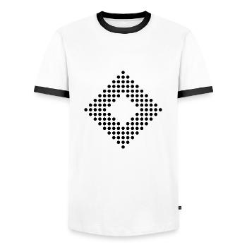 Diamond, Icon, Square, Pixel, Dots - Men's Ringer Shirt - white/black - Front - AI Model Female 172 light (172cm) & AI Model Male 178 dark (178cm)