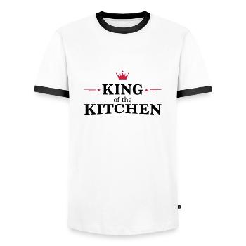 King of the churches - Men's Ringer Shirt - white/black - Front - AI Model Female 172 light (172cm) & AI Model Male 178 dark (178cm)
