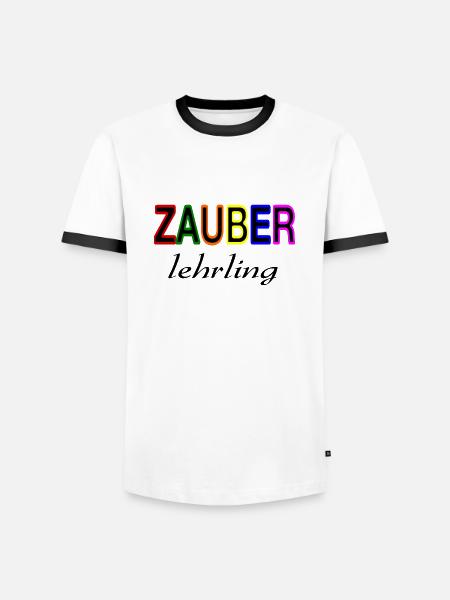 Zauberlehrling - Männer Kontrast-T-Shirt - Weiß/Schwarz