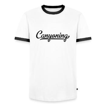 Canyoning - Men's Ringer Shirt - white/black - Front - AI Model Female 172 light (172cm) & AI Model Male 178 dark (178cm)