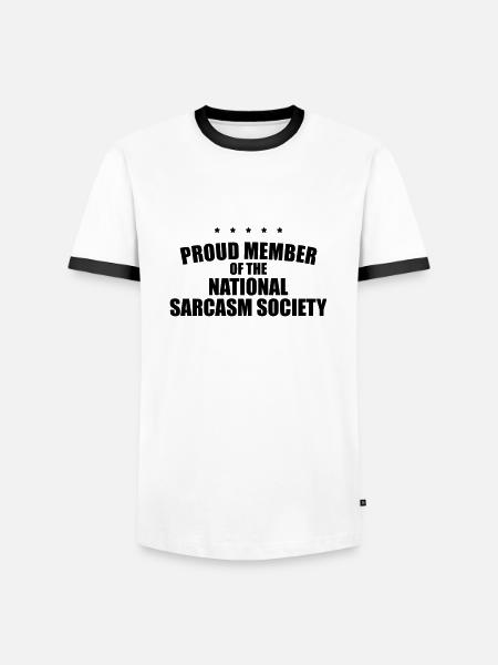 NATIONALE SARKASMUS-GESELLSCHAFT - Männer Kontrast-T-Shirt - Weiß/Schwarz