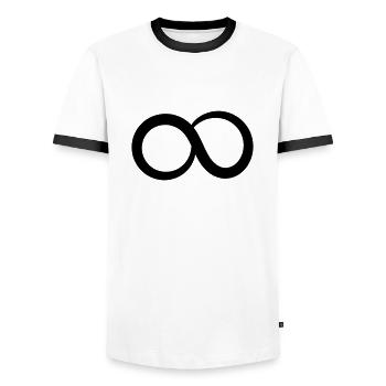 Infinity symbol Endless Love Infinitude Vector - Men's Ringer Shirt - white/black - Front - AI Model Female 172 light (172cm) & AI Model Male 178 dark (178cm)