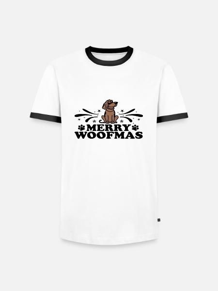 Merry Woofmas - Men's Ringer Shirt - white/black