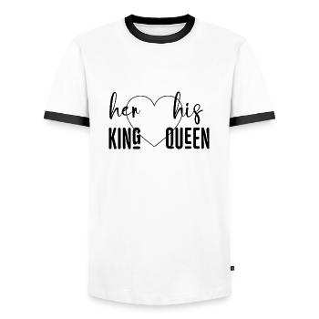 Ihr König Seine Königin schwarze Version - Männer Kontrast-T-Shirt - Weiß/Schwarz - Vorne - AI Model Female 172 light (172cm) & AI Model Male 178 dark (178cm)