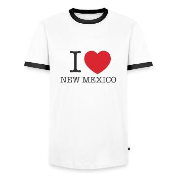 I Love mexico | I Love MX | I Heart mexico - Men's Ringer Shirt - white/black - Front - AI Model Female 172 light (172cm) & AI Model Male 178 dark (178cm)