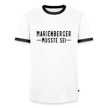 Marienberger musste sei - Männer Kontrast-T-Shirt - Weiß/Schwarz - Vorne - AI Model Female 172 light (172cm) & AI Model Male 178 dark (178cm)