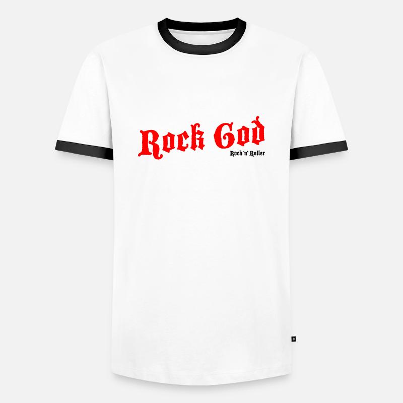 Felsengott - Männer Kontrast-T-Shirt - Weiß/Schwarz