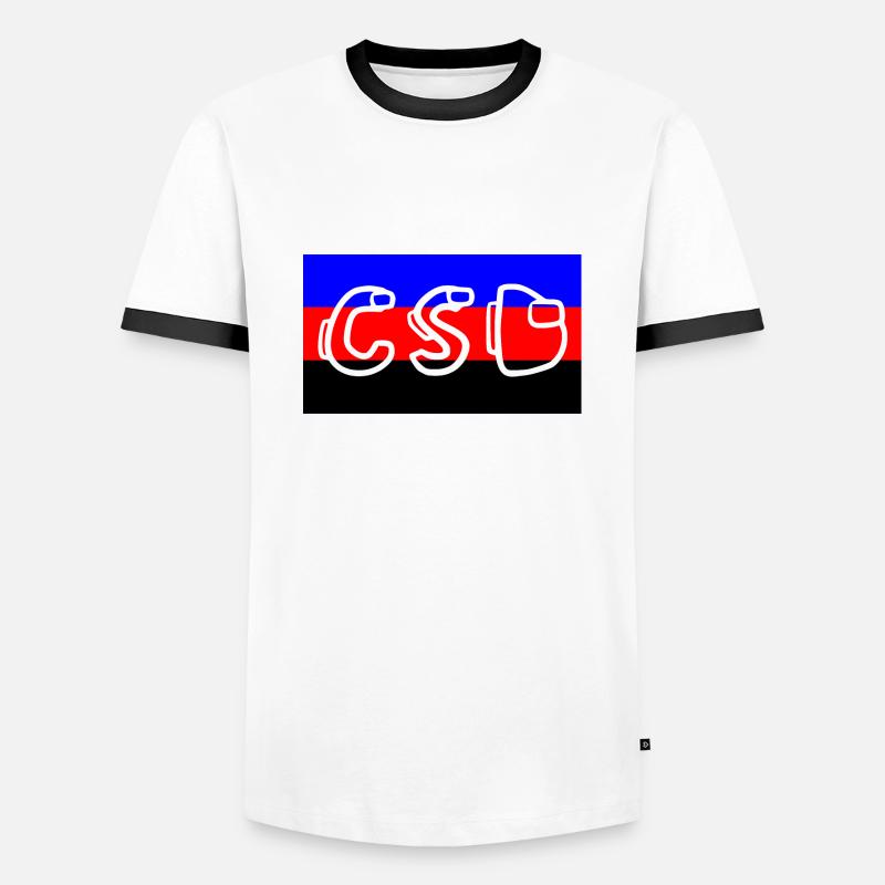 Polyamorous Pride Flag CSD - Men's Ringer Shirt - white/black