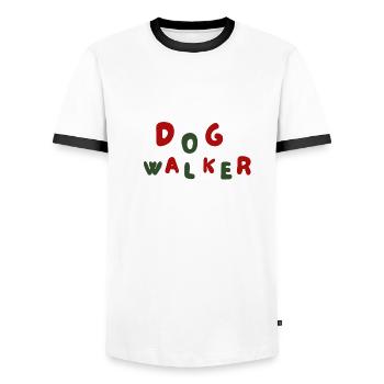 Gassi - Weihnachten - Hundeliebhaber - Dogmas - Männer Kontrast-T-Shirt - Weiß/Schwarz - Vorne - AI Model Female 172 light (172cm) & AI Model Male 178 dark (178cm)
