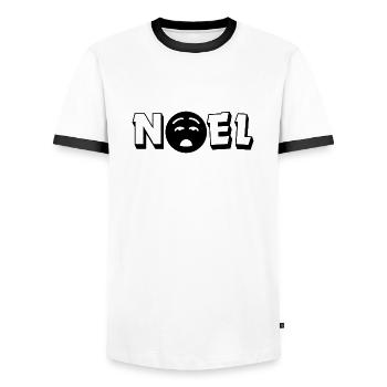 No NOEL - T-shirt contrasté Homme - blanc/noir - Devant - AI Model Female 172 light (172cm) & AI Model Male 178 dark (178cm)
