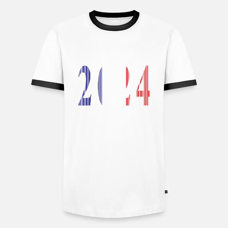 2024 Blue White Red - Men's Ringer Shirt - white/black