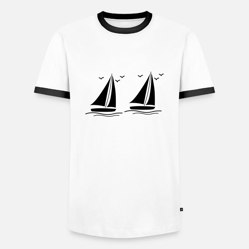 segelboote - Männer Kontrast-T-Shirt - Weiß/Schwarz