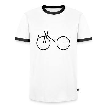 Bike Type black - Men's Ringer Shirt - white/black - Front - AI Model Female 172 light (172cm) & AI Model Male 178 dark (178cm)