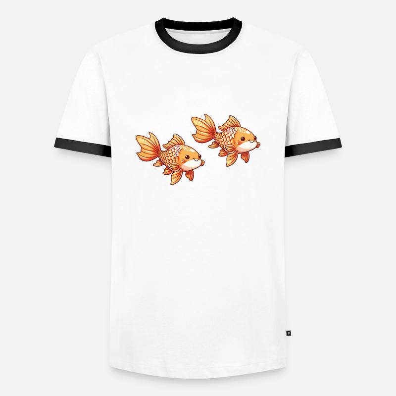Goldfish Comic - Men's Ringer Shirt - white/black