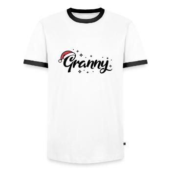 Christmas Hat Granny Grandma - Men's Ringer Shirt - white/black - Front - AI Model Female 172 light (172cm) & AI Model Male 178 dark (178cm)
