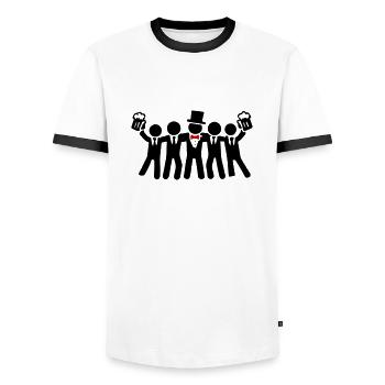 Enterrement de vie de garçon Junggesellen Équipe - T-shirt contrasté Homme - blanc/noir - Devant - AI Model Female 172 light (172cm) & AI Model Male 178 dark (178cm)