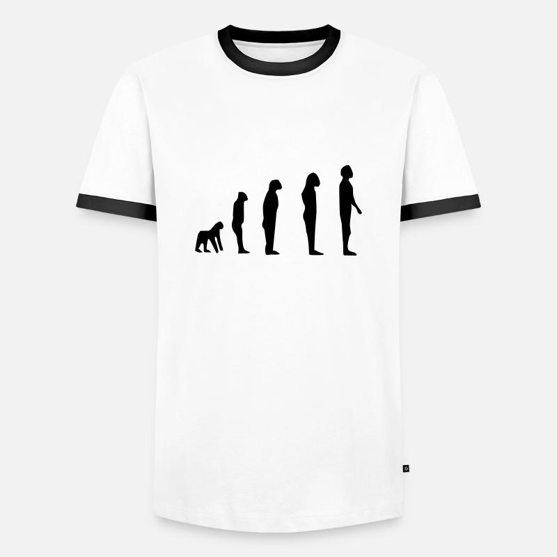 darwin evolution - T-shirt contrasté Homme - blanc/noir