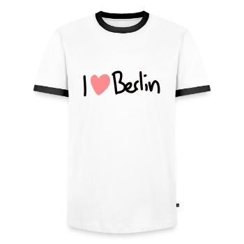 I love Berlin - Männer Kontrast-T-Shirt - Weiß/Schwarz - Vorne - AI Model Female 172 light (172cm) & AI Model Male 178 dark (178cm)