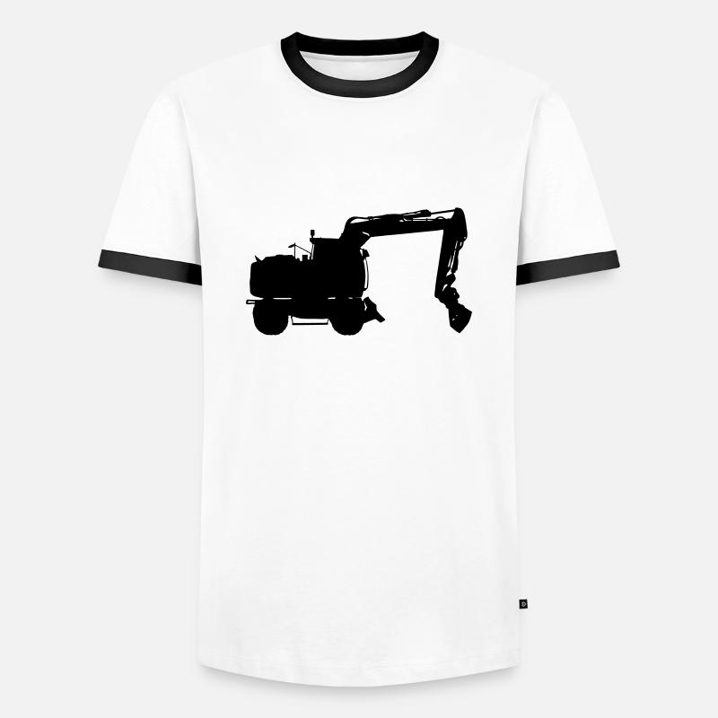 Bagger - Männer Kontrast-T-Shirt - Weiß/Schwarz
