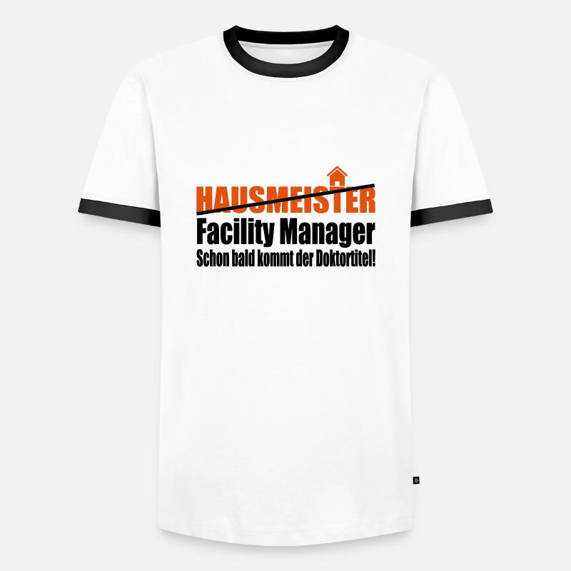 janitor - Men's Ringer Shirt - white/black