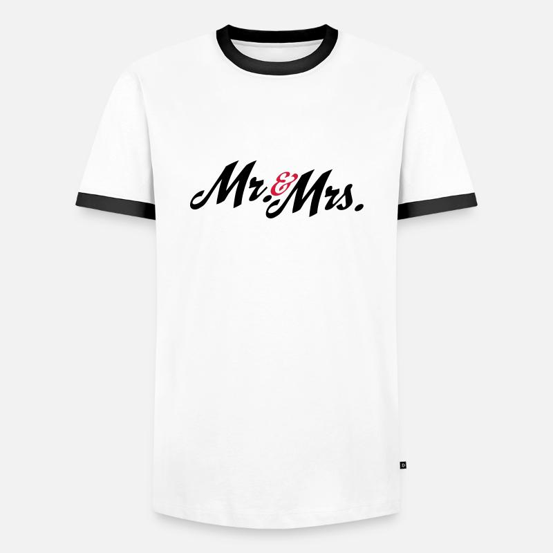 wedding - Men's Ringer Shirt - white/black