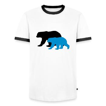 bears silhouettes - Männer Kontrast-T-Shirt - Weiß/Schwarz - Vorne - AI Model Female 172 light (172cm) & AI Model Male 178 dark (178cm)