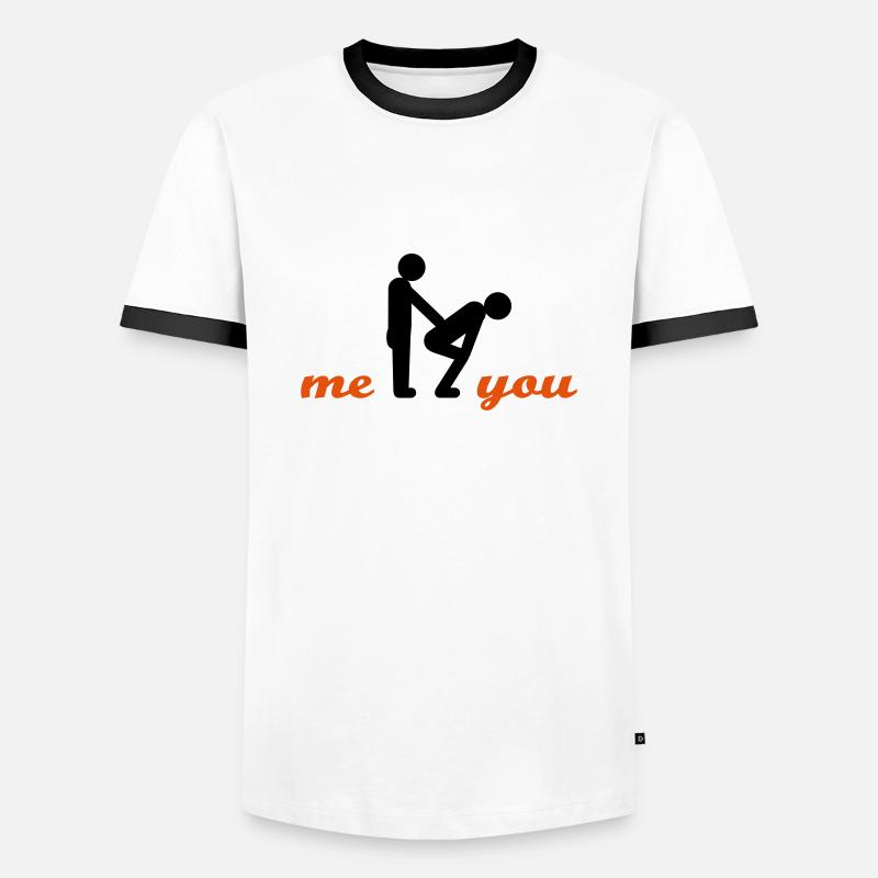 two guys - Männer Kontrast-T-Shirt - Weiß/Schwarz