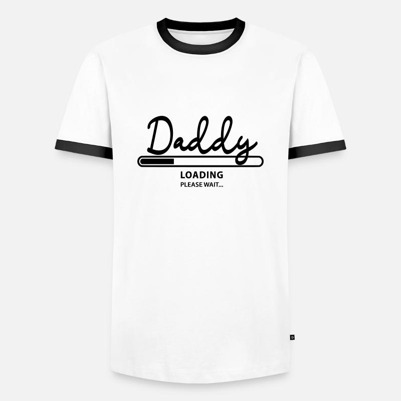daddy loading - Men's Ringer Shirt - white/black