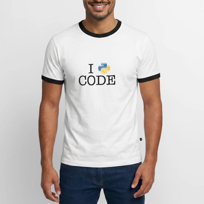 I love code - Python T-shirt contrasté Homme