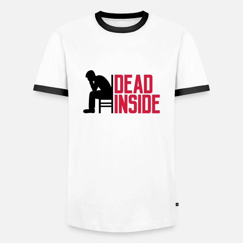 Depression Dead Inside - Männer Kontrast-T-Shirt - Weiß/Schwarz