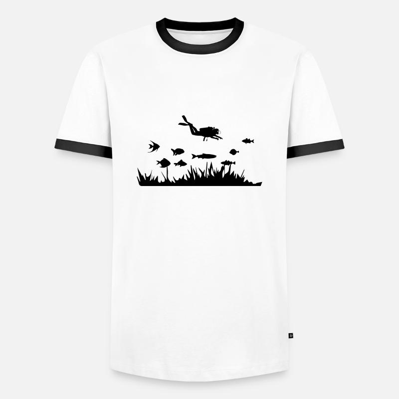 Diving Dive Dive - Men's Ringer Shirt - white/black