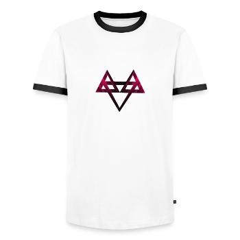 Neffex Logo 3D Red - Männer Kontrast-T-Shirt - Weiß/Schwarz - Vorne - AI Model Female 172 light (172cm) & AI Model Male 178 dark (178cm)