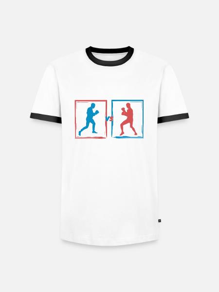 Boxkampf - Boxer Geschenkidee - Männer Kontrast-T-Shirt - Weiß/Schwarz