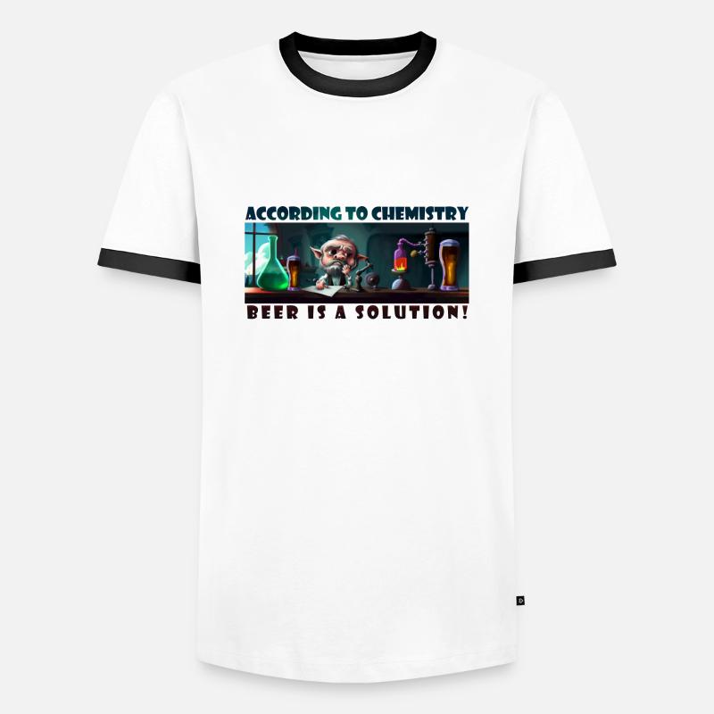 beer is a solution - Men's Ringer Shirt - white/black