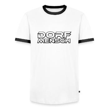 Dorf Mensch Dorf Spruch Geschenk - Männer Kontrast-T-Shirt - Weiß/Schwarz - Vorne - AI Model Female 172 light (172cm) & AI Model Male 178 dark (178cm)