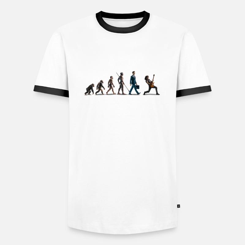 Evolution Guitar Player - Men's Ringer Shirt - white/black
