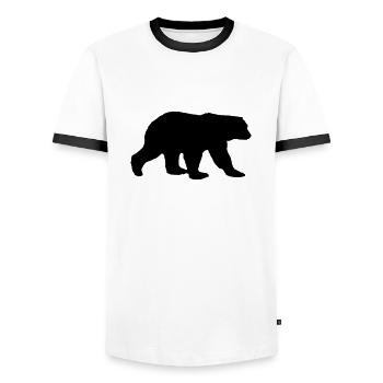 Bear Silhouette - Men's Ringer Shirt - white/black - Front - AI Model Female 172 light (172cm) & AI Model Male 178 dark (178cm)