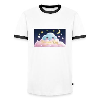 Dream Big - Männer Kontrast-T-Shirt - Weiß/Schwarz - Vorne - AI Model Female 172 light (172cm) & AI Model Male 178 dark (178cm)