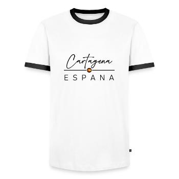 Spain - Cartagena - Spanien - Espana - Männer Kontrast-T-Shirt - Weiß/Schwarz - Vorne - AI Model Female 172 light (172cm) & AI Model Male 178 dark (178cm)