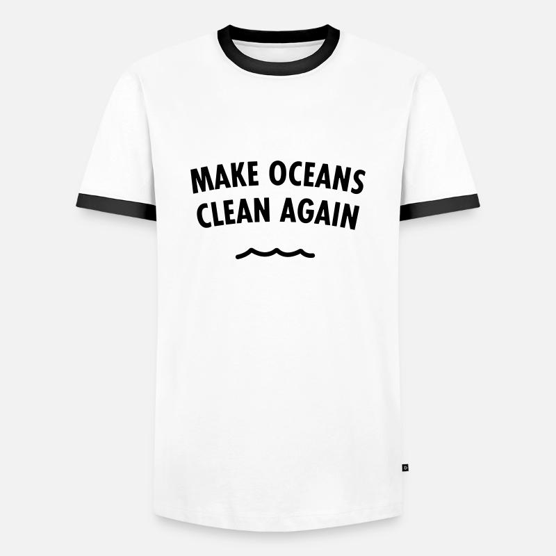 Make Oceans Clean Again - Men's Ringer Shirt - white/black