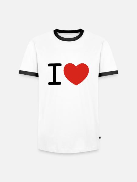 I heart ... - Männer Kontrast-T-Shirt - Weiß/Schwarz