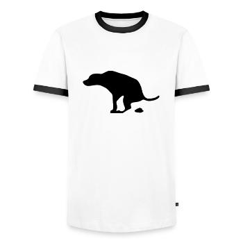 Chien - T-shirt contrasté Homme - blanc/noir - Devant - AI Model Female 172 light (172cm) & AI Model Male 178 dark (178cm)