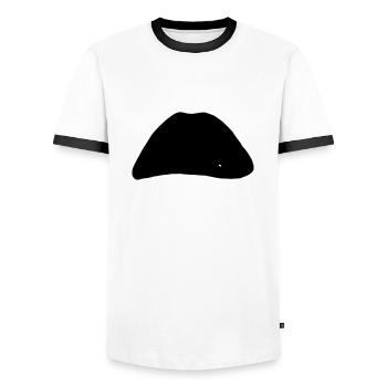 LIPS - Rocky horror picture show - Männer Kontrast-T-Shirt - Weiß/Schwarz - Vorne - AI Model Female 172 light (172cm) & AI Model Male 178 dark (178cm)