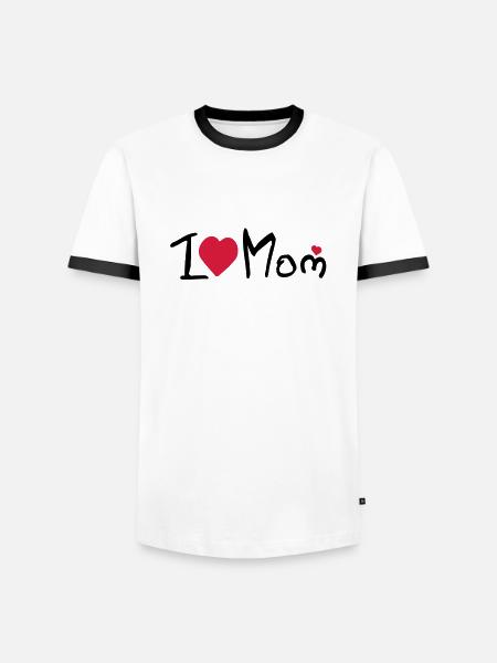 I heart Mom - Männer Kontrast-T-Shirt - Weiß/Schwarz