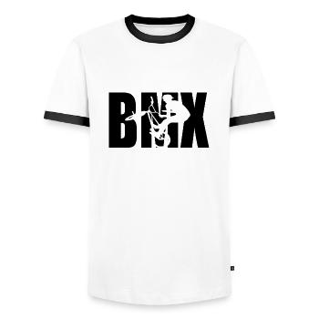 bmx - T-shirt contrasté Homme - blanc/noir - Devant - AI Model Female 172 light (172cm) & AI Model Male 178 dark (178cm)