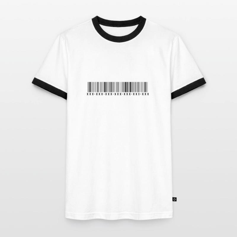 Code à barres - Code barres - Rayures - Codes T-shirt contrasté Homme