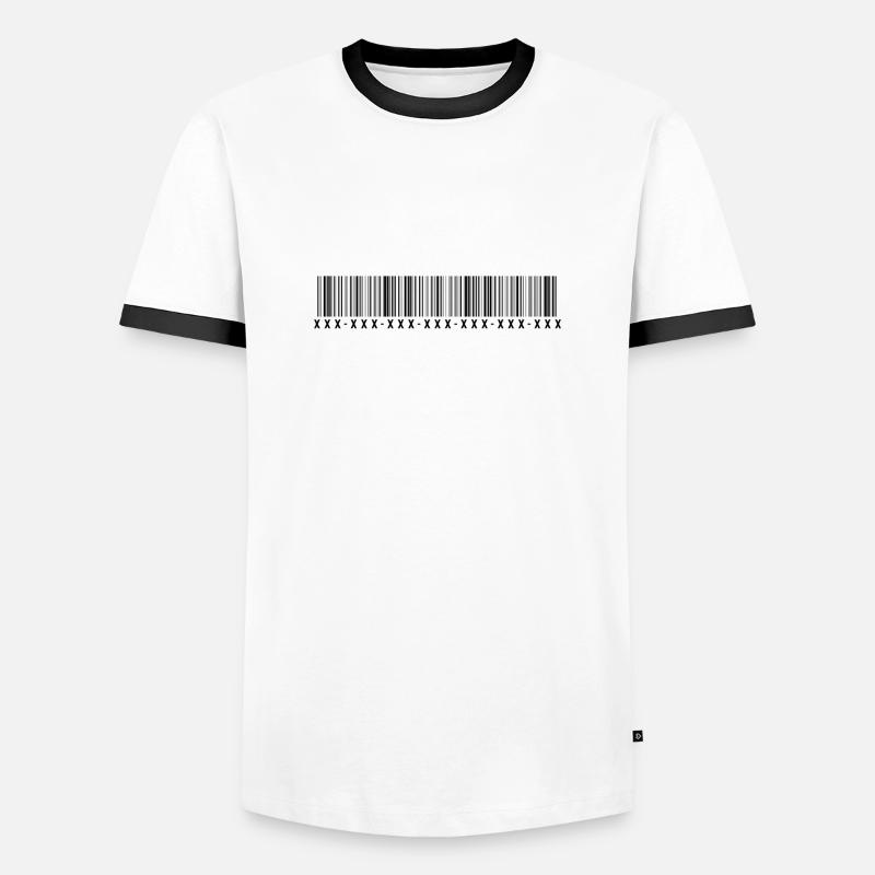 Barcode - Strichcode - Streifen - Codes - Männer Kontrast-T-Shirt - Weiß/Schwarz