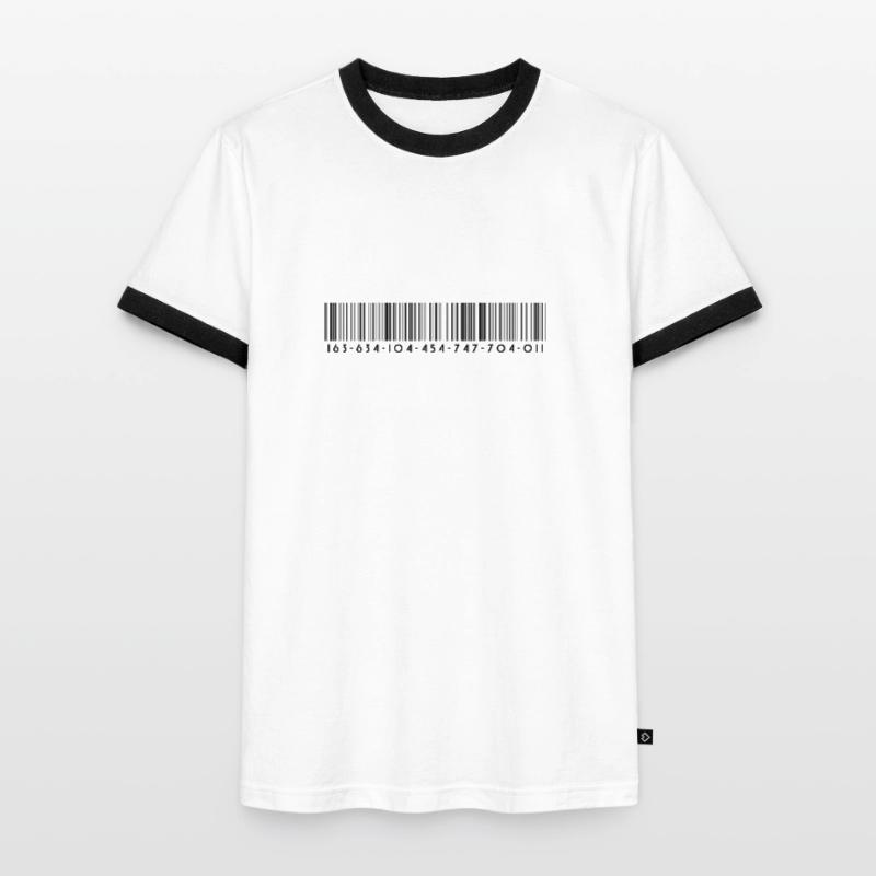 Barcode bar code strip codes Men's Ringer Shirt